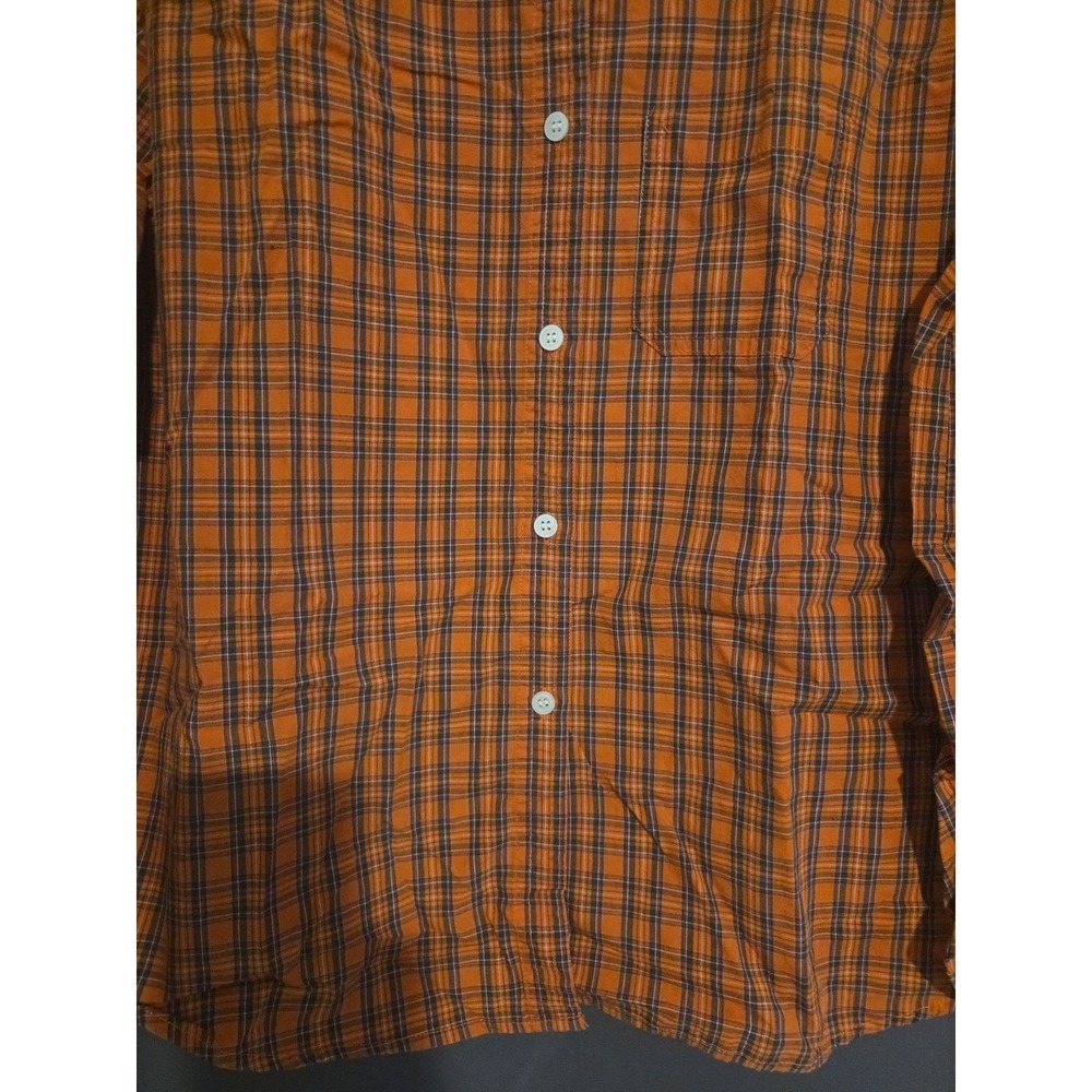 Mountain Lake Orange Plaid Button Down, 100% Cotton Long Sleeve Shirt Women's XL - Picture 7 of 9